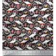 thumbnail image 1 of Soimoi Moss Georgette Fabric Geometric & Dogs Patchwork Print Fabric by Yard 42 Inch Wide, 1 of 3
