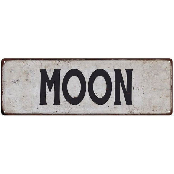 MOON Vintage Look Gift Rustic Chic Metal Sign 6x18 206180036117