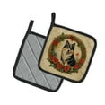 thumbnail image 2 of Finnish Lapphund Christmas Flowers Pair of Pot Holders 7.5 in x 7.5 in, 2 of 5