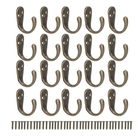 

20set Vintage Wall Hooks Bronze Zinc Alloy Retro Style Decorative Hanging Hooks for Farmhouse Kitchen