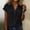 Black, variant on Cotton Linen Shirts for Women Casual V-Neck Short Sleeve Button Up Blouse Tops Lightweight Beach Vacation Tees,XXL,Red