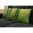 thumbnail image 5 of Ambesonne Nature Throw Pillow Cover 4 Pack, Tropical Amazon Forest, 24", Forest Green Pale Green, 5 of 5