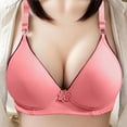 thumbnail image 5 of SMihono Push Up Bras for Women Plus Size Comfort Breathable Bra Wirefree Bra Full Coverage Everyday Bras with Support Lift Watermelon Red 8, 5 of 5