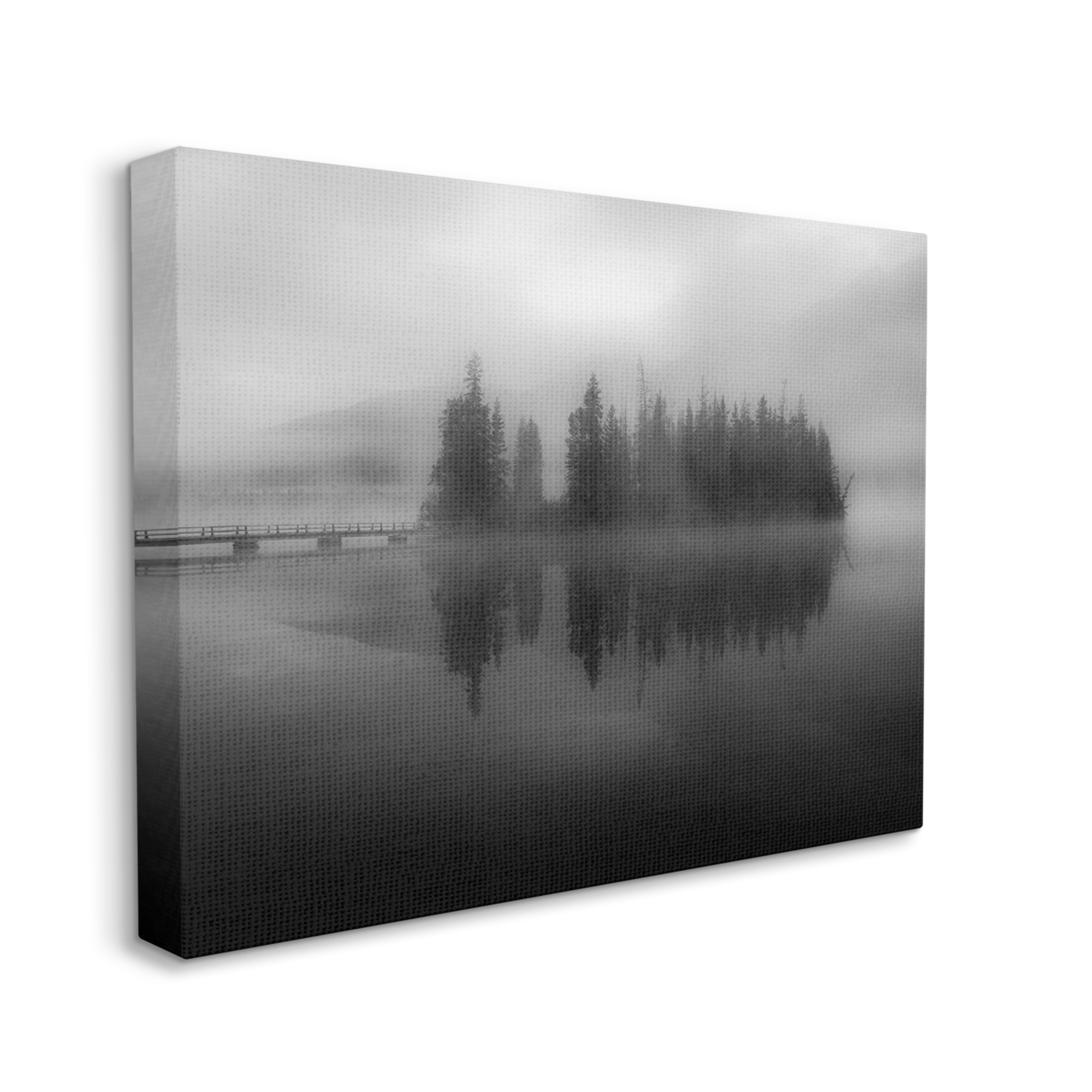 Stupell Industries Moody Weather Lake Landscape Misty Fog Forest, 30 x 24, Design by Daniel Sproul