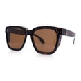 thumbnail image 6 of Womens Polarized Inset Lens Oversized Horn Rim Compact Fit Over Sunglasses Tortoise - Brown, 6 of 8