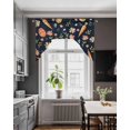 thumbnail image 3 of Easter Eggs Swag Valances for Windows, Small Curtains Drapes, Carrots Spring Daisy Botanical Rustic Dark Blue Kitchen Window Curtains Over Sink Window Treatment Valance for Bedroom/Bathroom 56"x36", 3 of 5