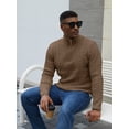 thumbnail image 2 of Fexilor Men's Quarter-Zip Sweater, Cable Knit Mock Neck Slim Fit Business Casual Pullover S-3XL, 2 of 7