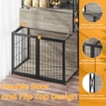 thumbnail image 3 of EastVita Dog Crate Furniture,Wooden Dog Crate End Table with Flip Top and Movable Divider,42.5 Inch Dog Cage with Storage Shelves,Large Dog with 3 Doors,42.5"L*27.1"W*63.7"H, 3 of 7