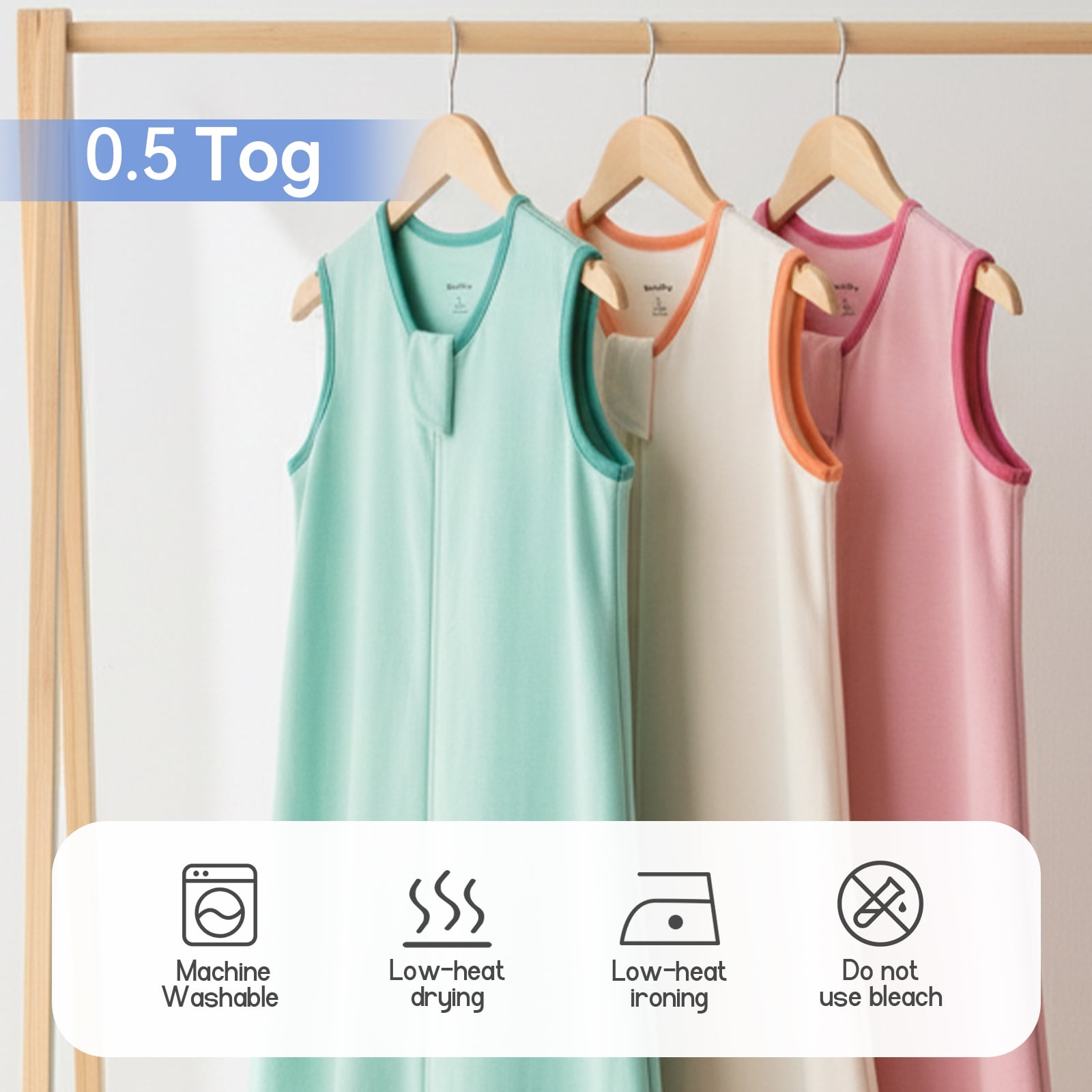 Baby Sleep Sack 12-18 Months 100% Cotton Baby Wearable Blanket 2-Way Zipper Breathable Lightweight Unisex Sleeping Bag 0.5 Tog Toddler Sleep Sack (3 Pack)