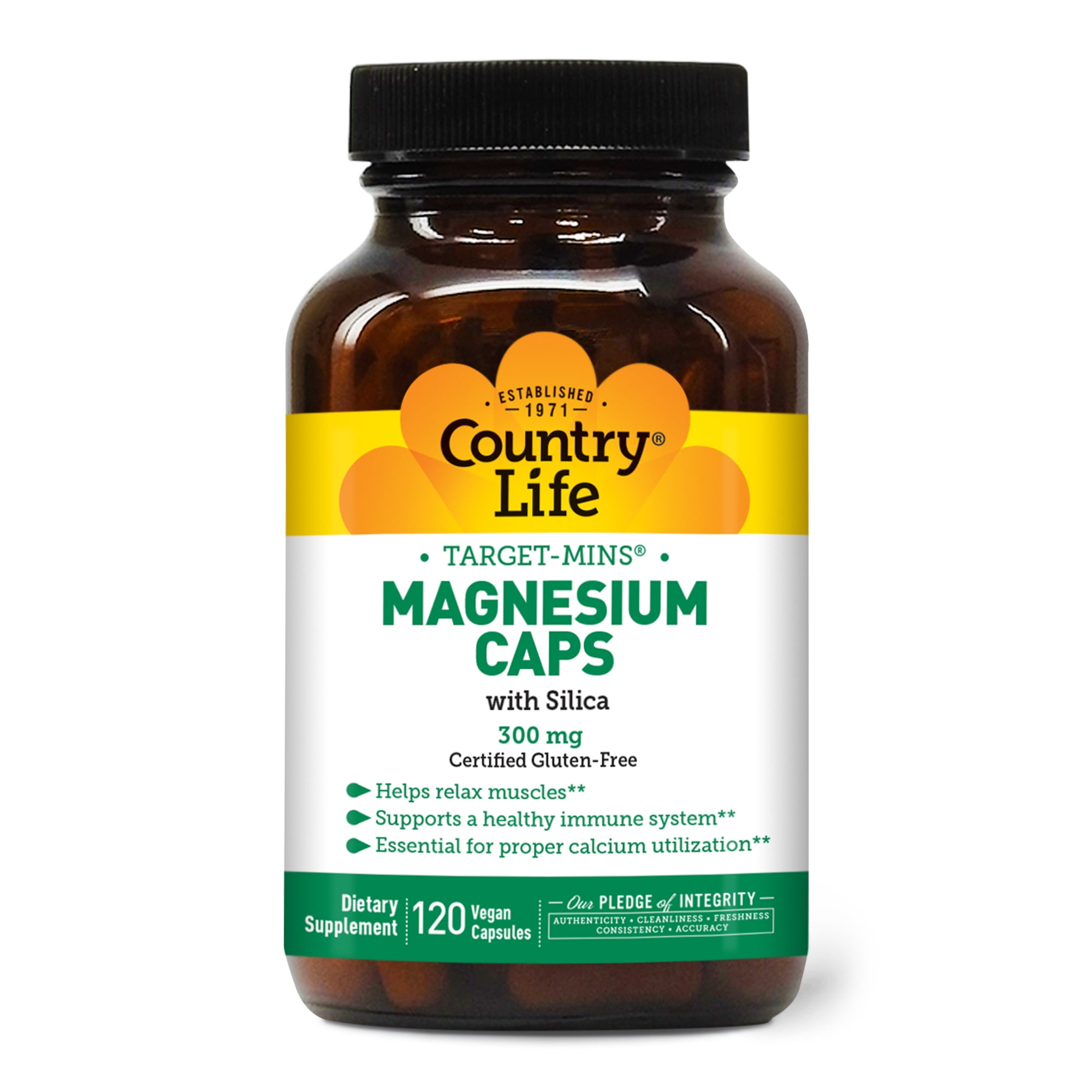 Country Life Target-Mins Magnesium with Silica 300 mg 120 Vegetarian Capsules