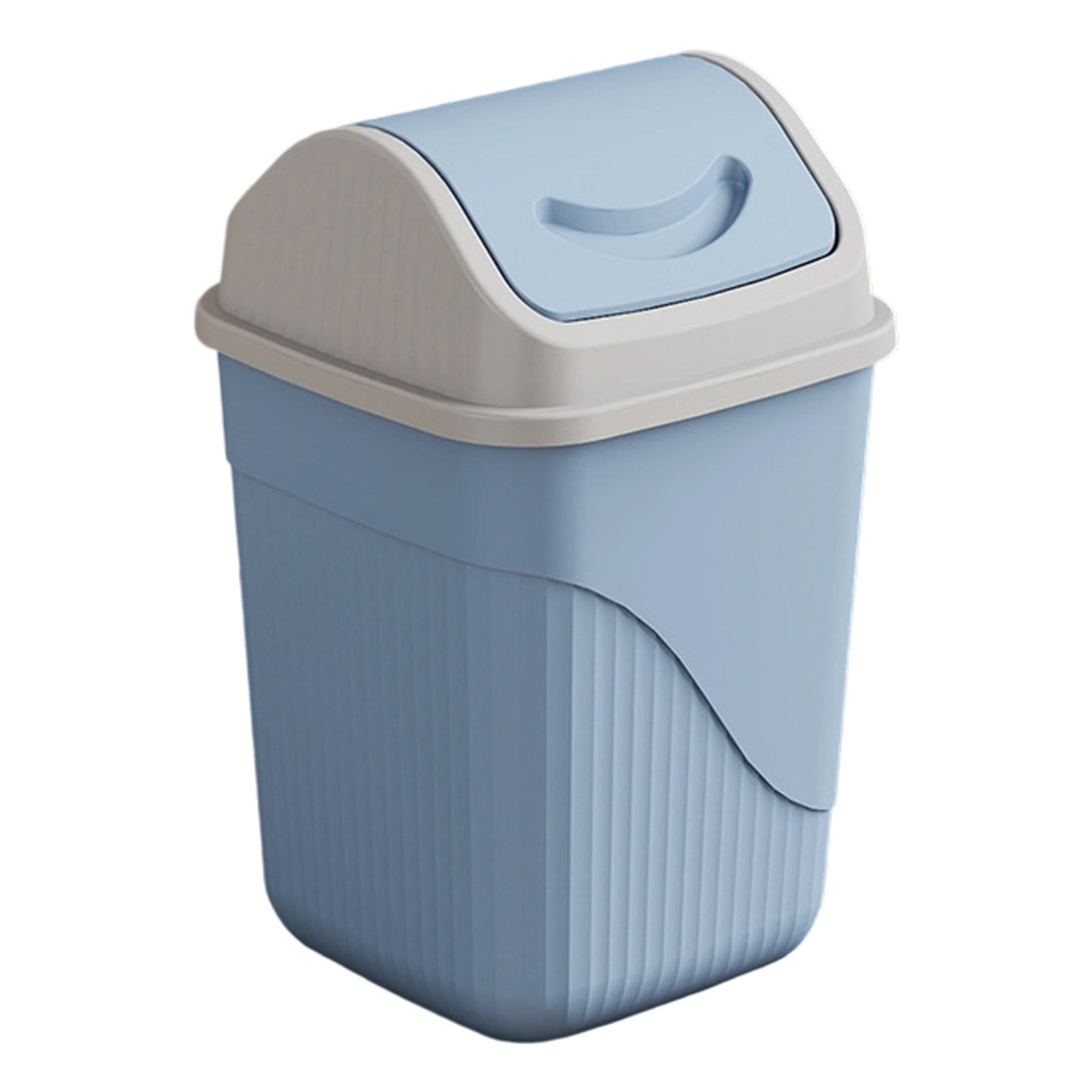 AuroraX Small Trash Can with Lid 4.5 Gallon Desk-Top WasteBasket Bathroom Slim Square Bedroom Small Garbage Can -Blue