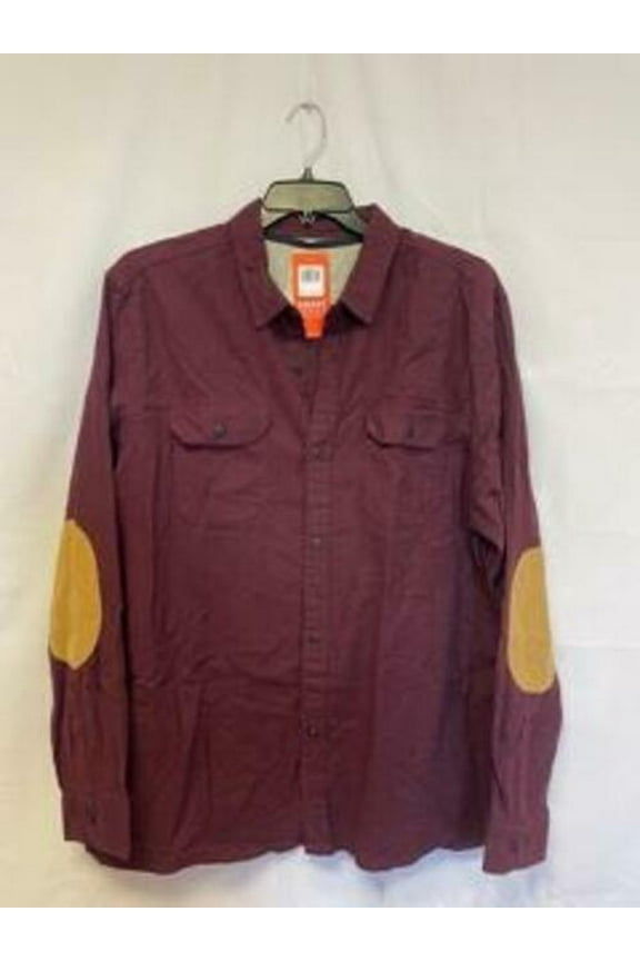 MSRP $60 Dockers Men's Alpha All Seasons Tech Flannel Chestnut Red Size Medium