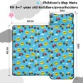 thumbnail image 5 of Monster Cartoon Truck Blue Pattern Teens Toddler Nap Mat with Pillow, Sleeping Mat Bag for Preschool Daycare 50"x20", 5 of 6