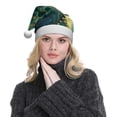 thumbnail image 5 of Balery Turquoise Golden Swirl Pattern Santa Hat Christmas Hat Funny Christmas Hat Christmas Knitted Beanie Hat For Men Women Adult, 5 of 6