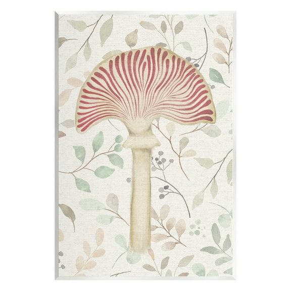 Stupell Industries Soft Botanicals & Mushroom Botanical & Floral Painting Unframed Art Print Wall Art, 13 x 19