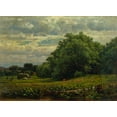 thumbnail image 2 of Inness, George 14x11 Gold Ornate Wood Framed with Double Matting Museum Art Print Titled - Harvest Time, 2 of 4