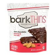 Barkthins Dark Chocolate Almond and Sea Salt Snacking Chocolate, Bag 4.7 oz
