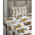 thumbnail image 2 of Ambesonne Animal Fitted & Top Sheet Set with Sham, Dog Heads Puppy Canin, White Yellow Chocolate, 2 of 4