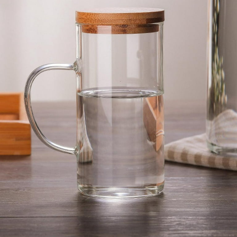 Hand-Blown Glass Carafe with Spill-Proof Lid for Hot & Cold