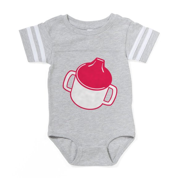 CafePress - Sip Cup Pink - Cute Infant Baby Football Bodysuit