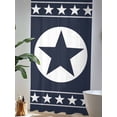 thumbnail image 4 of Sheer Curtains 84 Inches Long, Western Star Ethnic Semi Sheer Curtains Light Filtering Window Treatment, Navy Blue Texas Ethnic Stars Vintage Privacy Voile Drapes for Living Room Bedroom 52x84 Inch, 4 of 7