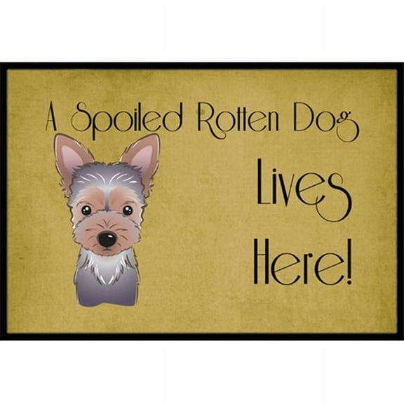 Carolines Treasures  Yorkie Puppy Spoiled Dog Lives Here Indoor & Outdoor Mat, 24 x 36 in.