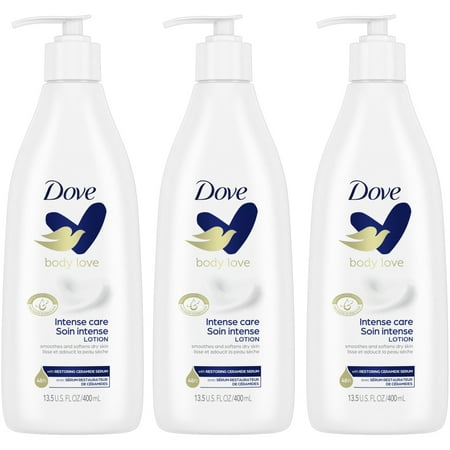 Dove Body Love Moisturizing Body Lotion for Rough or Dry Skin Intense Care Softens and Smoothes 13.5 oz, 3 Pack