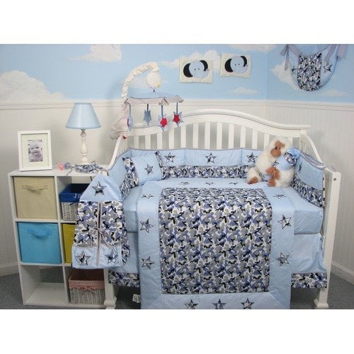 SOHO Baby Blue Cherry tree Nursery Bedding Set 13 pcs