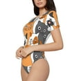 thumbnail image 2 of Gaeub Funny Cats Women'S Short Sleeve One Piece Swimsuit Sexy High-Waisted Bodysuit For Swimming, Beach, Sports - Large, 2 of 9