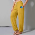 thumbnail image 2 of Sngxgn Womens Yoga Pants Wide Leg Loose Comfy Lounge Pants Workout Sweatpants for Women with Pockets(Yellow,XL), 2 of 6