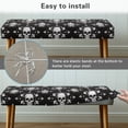 thumbnail image 5 of Psesaysky Christmas Dining Bench Cover, Skull Floral Print Stretch Washable Rectangle Bench Seat Covers, Dining Table Chair Slipcover for Dining Room, Living Room, Kitchen, Garden, 5 of 7
