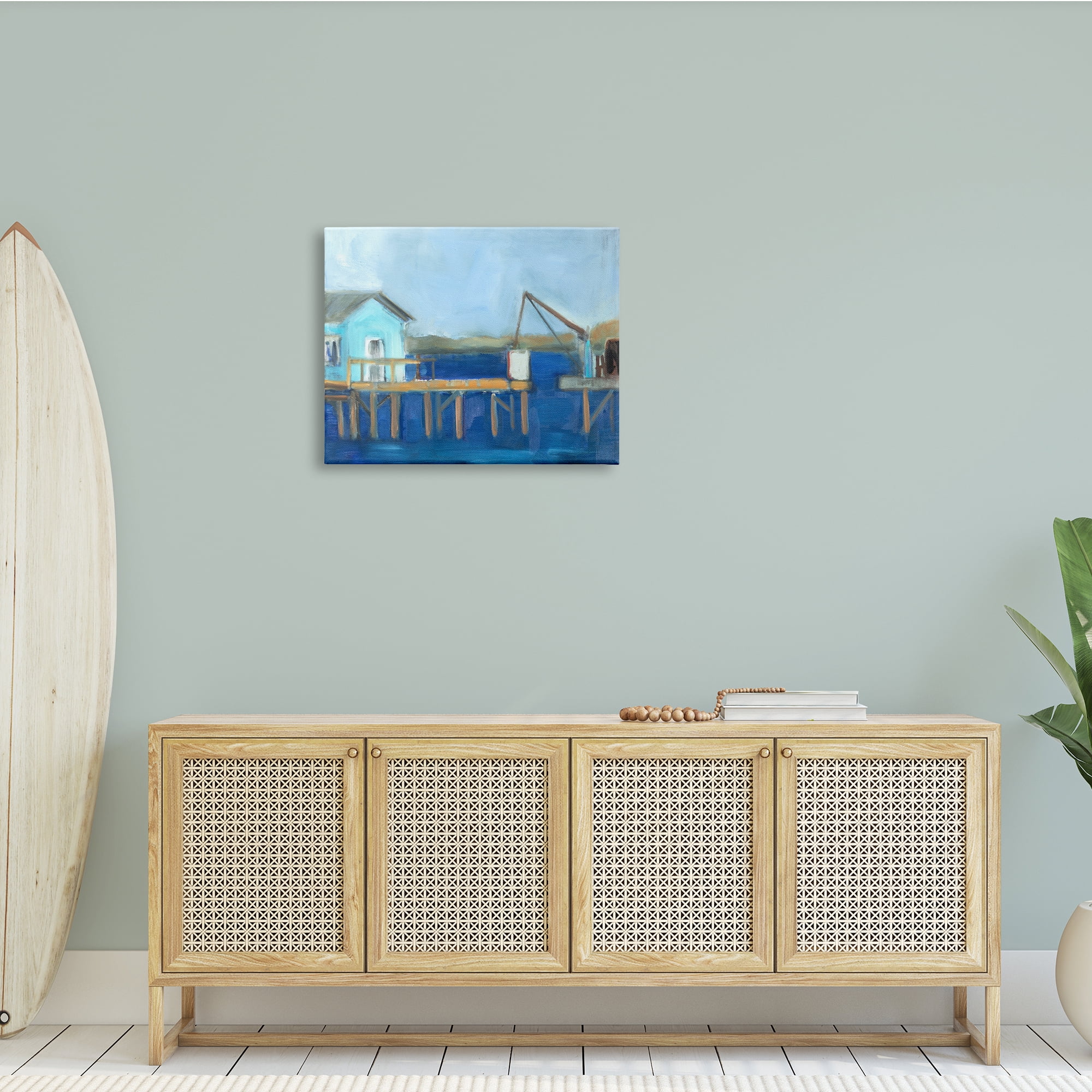 Stupell Indtries Fisherman's Work Station Abstract Coastal Town Shipyard Dock,30 x 24,Design by Snne Marie