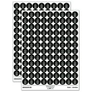 Dreidel Dreidl Jewish Hanukkah 200+ Round Stickers - Black - Gloss Finish - 0.50" Size