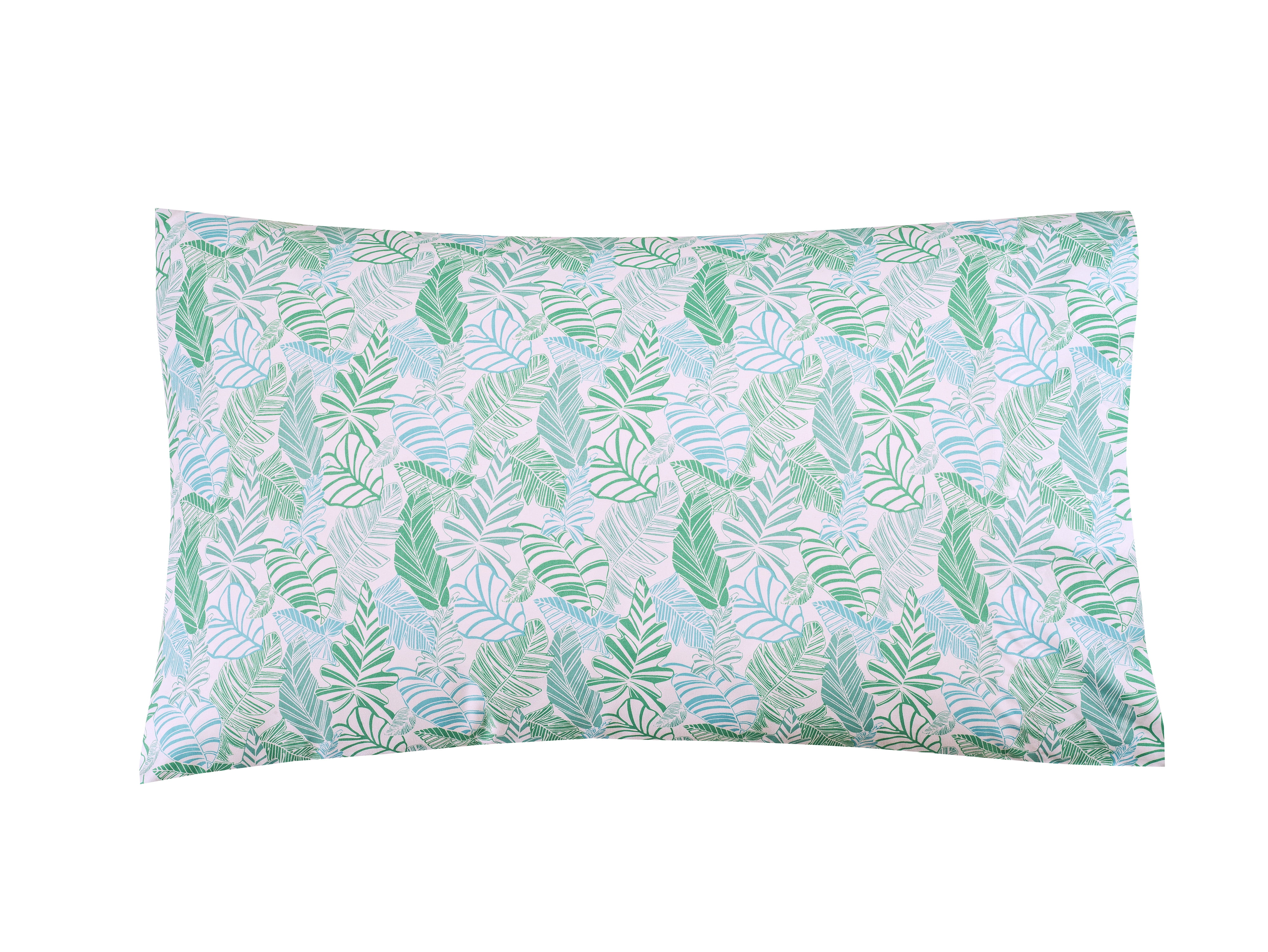 Mainstays Soft Wrinkle Resistant Microfiber Standard/Queen Green Palm Pillowcase Set