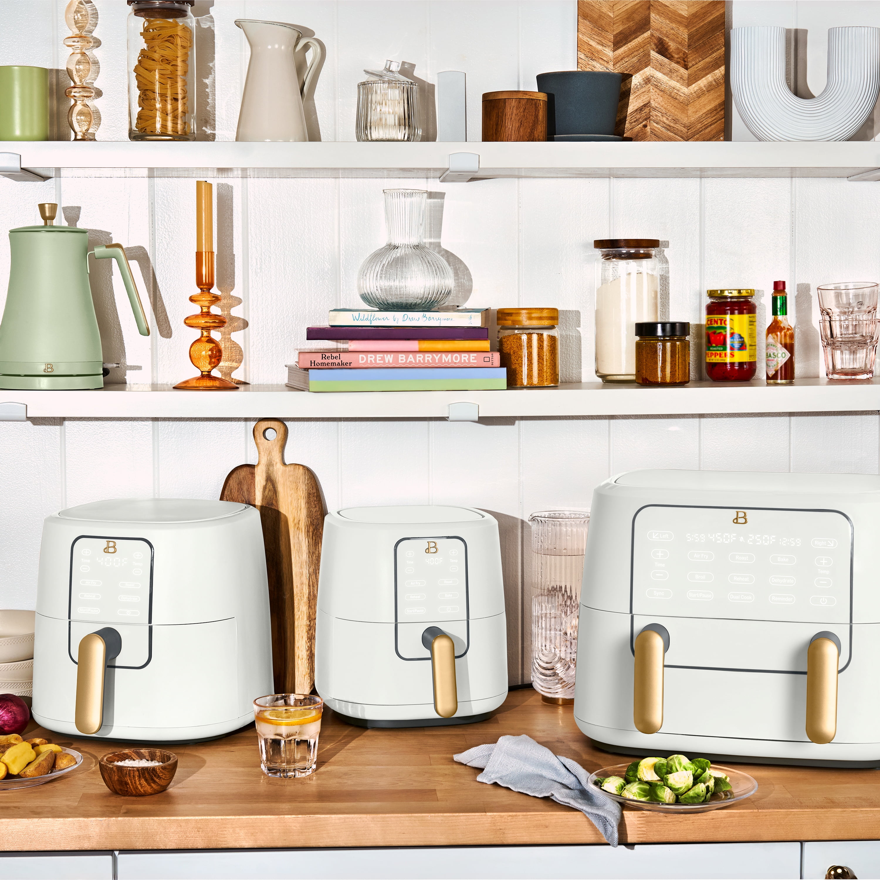 Beautiful 6qt Air Fryer with TurboCrisp Technology, EverGood Ceramic Nonstick Coating, White Icing by Drew Barrymore