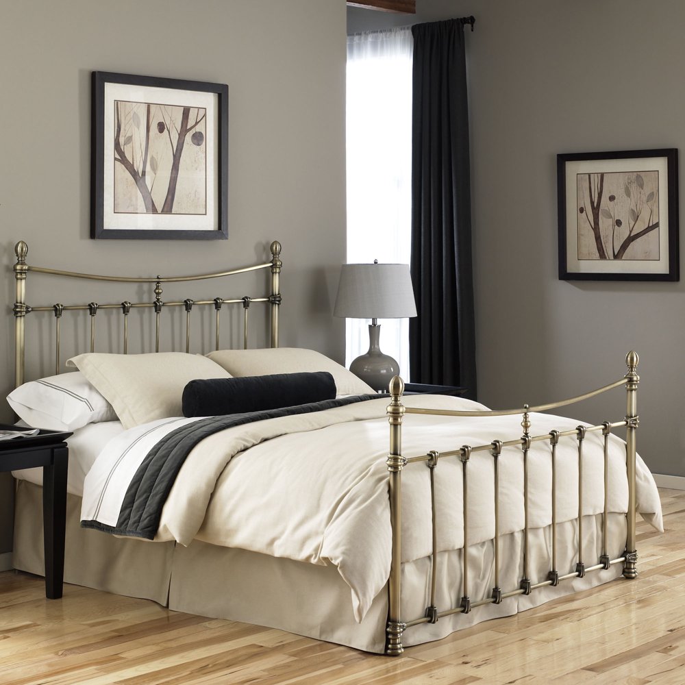 Leighton Complete Metal Bed and Steel Support Frame with StraightLined