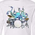 thumbnail image 4 of Inktastic Cute Blue Octopus Drumming Long Sleeve Youth T-Shirt, 4 of 5