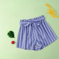 thumbnail image 4 of Women's Shorts High Waisted Stretchy Come Belt Striped Chiffon Pants Baggy Dressy Casual Womens Jorts S-XL, 4 of 4