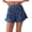 Navy, variant on Women Summer High Waist Wide Leg Denim Shorts with Pockets