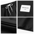 thumbnail image 7 of TKKCS Mens Casual Drawstring Shorts- Elastic Waist Flat Front Breathable Lightweight Daily Wear Summer Beach Shorts with Pockets Black Size 3XL, 7 of 7