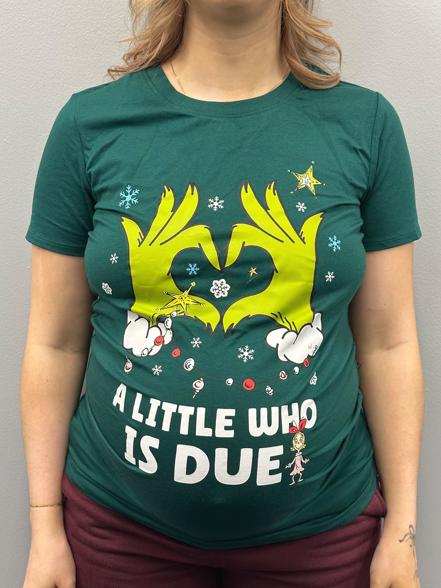 The Grinch, Women's Maternity Graphic T-Shirt, A Little Who Is Due, Sizes XS-XXL