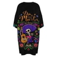 thumbnail image 5 of DIA DE LOS MUERTOS Mexico Sleepshirts For Sleeping Travels Loose Sleepdress Pajama Dress Soft Nightdress Sleepwear, 5 of 7