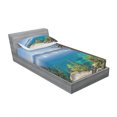 thumbnail image 3 of Lake Bedding Set with Sheet & Covers, Panoramic Perspective from East Shore Pine Trees and Reflections Image, Printed Bedroom Decor 2 Shams, 4 Sizes, Green Blue, by Ambesonne, 3 of 3