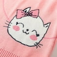 thumbnail image 5 of WIBACKER Cartoon Crewneck Sweater for 1-6T Baby Girls Toddler Kids Kitten Pullover Knitted Tops, 5 of 10