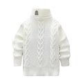 thumbnail image 2 of ATOGUTA Sweaters for Boys Girls Turtleneck Long Sleeve Cable Knit Sweater Chunky Pullover Jumper Fall Winter White, Size 3T-9, 2 of 5