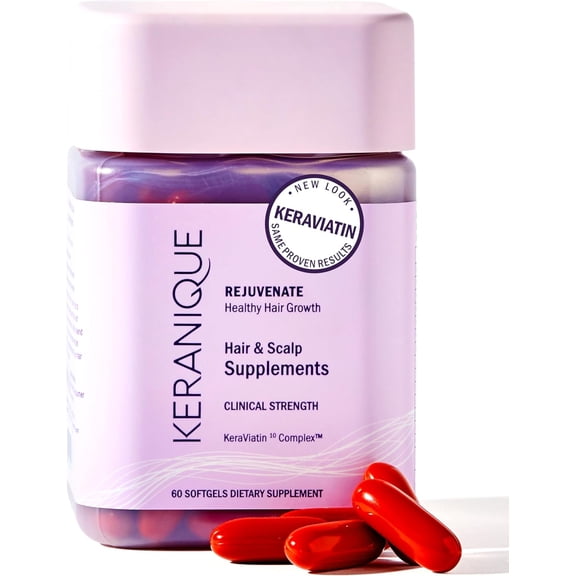 Keranique KeraViatin Scalp & Hair Growth Vitamins with Biotin & Vitamin B, 120 Softgels, (2-Pack)