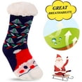 thumbnail image 5 of 3 Pairs Kids Boys Girls Slipper Socks Winter Sherpa Lined Fuzzy Warm Soft Non Skid, 5 of 7