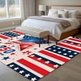 thumbnail image 5 of Independence Day Washable Living Room Rugs 6'x9', 250th Years American Flag Red Blue Star Fireworks Low Pile Throw Large Area Rug Non-Slip Sturdy Edge Binding Carpet for Dining Room Kitchen Office, 5 of 9