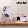 thumbnail image 4 of for Samsung Galaxy S21 Case Astronaut Plating Electroplate Luxury Elegant Case Camera Protector Kickstand Shockproof Protective Corner Back Cover Galaxy S21 Case -Purple, 4 of 6