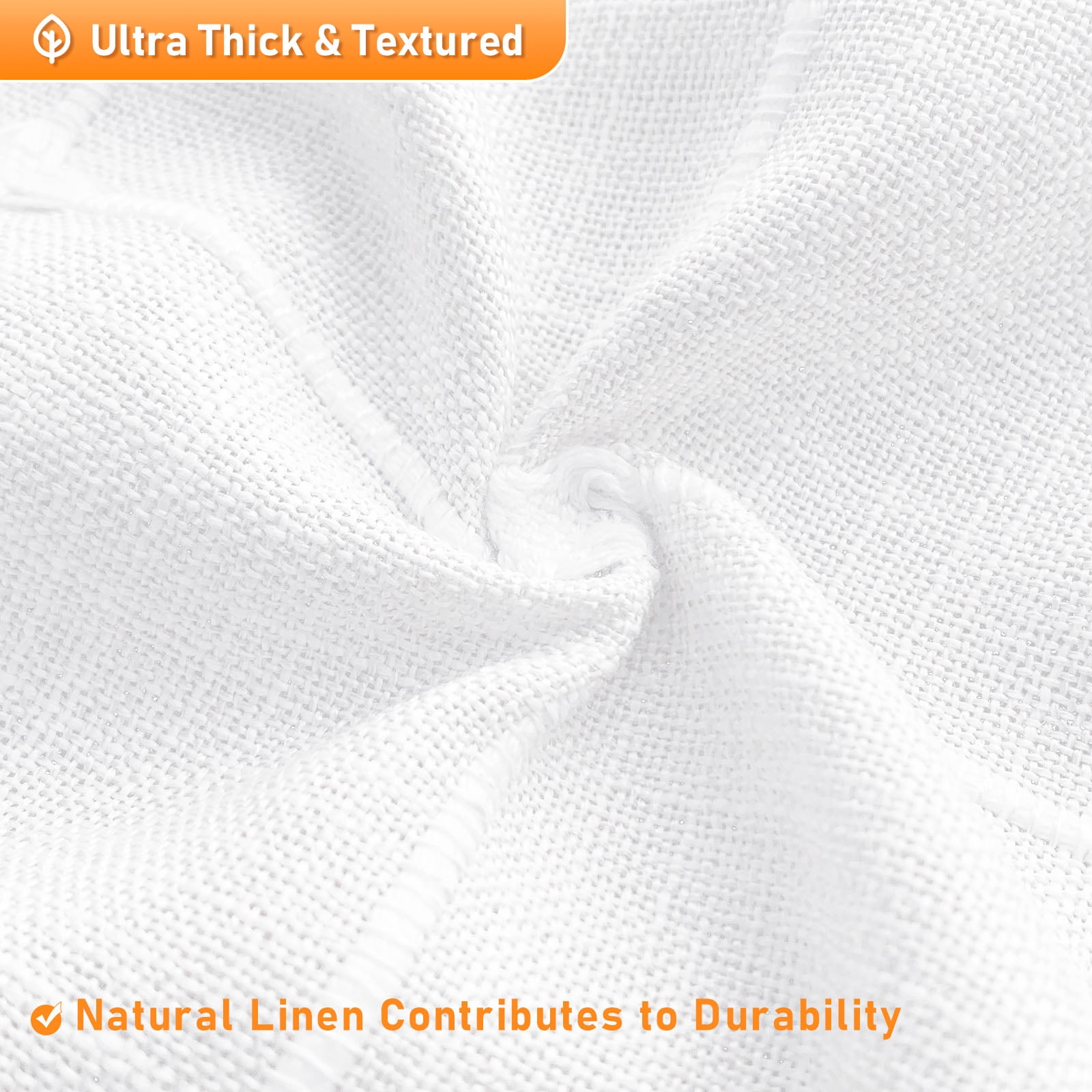 Lipa Boho Farmhouse Shower Curtain,Rustic Linen Blend Grid Shower Curtain with Tassels,Bathroom Shower Curtain with 12 Hooks,White,72" x 72"
